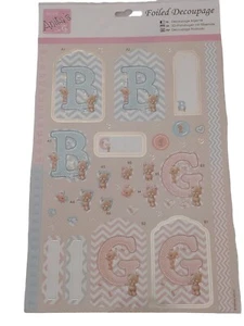 Lenzuolo Decoupage Foiled di Anita - "It's A...." Punzone Docrafts Ragazzo/Ragazza - Foto 1 di 2