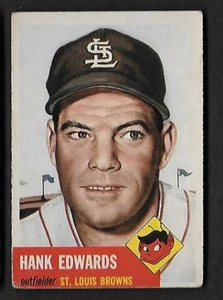 1953 TOPPS BASEBALL CARD #90 HANK EDWARDS VG - Picture 1 of 2