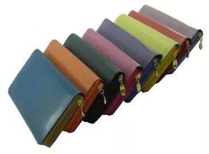 Women Genuine Soft Leather Wallet Zipper Lady 16 Card Holder Coin Case Purse - Picture 1 of 13