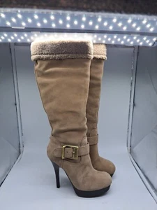 Guess Gwedesia Tan Suede Boots Size 7.5 M - Picture 1 of 14