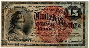 FR 1271 15c FOURTH ISSUE FRACTIONAL - SMALL SEAL - BLUE RIGHT END - FREE SHIP! - Picture 1 of 9