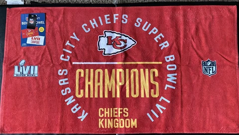 KANSAS CITY CHIEFS SUPER BOWL 57 CHAMPION 22"X42" BEACH TOWEL **IN STOCK** Cover