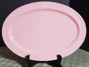 1950's Mallo-Ware #160 Pink Large 15.75" Oval Serving Platter Melamine USA - Picture 1 of 6