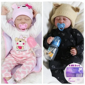 Lifelike Reborn Baby Dolls 22" Newborn Girl/Boy/Twins Handmade Toddler Doll Gift - Picture 1 of 18