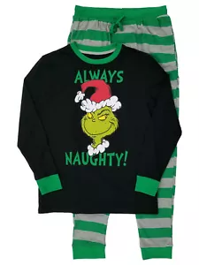 Dr. Seuss Mens 2-Piece The Grinch Christmas Jogger Sleepwear Pajama Set Small - Picture 1 of 1