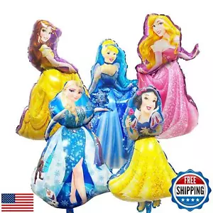 BWW 5 pcs Foil Princess Balloons Decorations Girls' Birthday Party Baby Showe - Picture 1 of 5