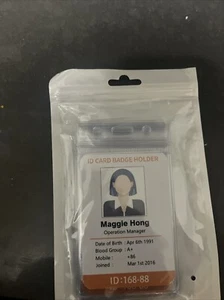 6 Pack Vertical ID Card Badge Holder Waterproof Clear Card Sleeve Case Cover Hea - Picture 1 of 2