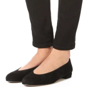 £299 Stuart Weitzman Chic Black Suede Flats UK 5 US 7 NET A PORTER - Picture 1 of 4