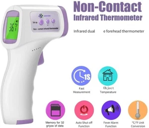 Digital Infrared Forehead Thermometer Room Non-Contact Temperature Gun For Adult - Picture 1 of 6