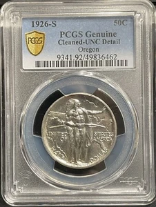 1926-S Oregon Trail Comm. Half Great Strike & Luster PCGS-Detail-Cleaned-UNC - Picture 1 of 6