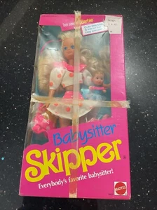 Vintage Mattel Skipper Babysitter Doll with Baby #9433 Blonde 1990 Used In Box - Bild 1 von 13
