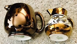 ENGLISH LANCASTER WARE COPPER LUSTER, Lot of 2 Pitchers/Creamers Rare Vtg 🇬🇧 - Picture 1 of 10