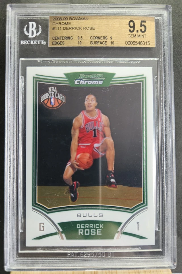 Bowman 2008-09 cromo Derrick Rose RC BGS 9,5 **Muy propio de Chicago** Foto 1 de 2