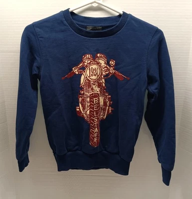 BELSTAFF "1924 摩托车标志" 圆领运动衫 - 青少年 10 码 * * 珍品 * * — 第 1/3 张图片