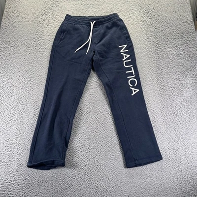 Мужские тренировочные штаны Nautica XS темно-синие из хлопковой смеси эластичные прямой крой флис - Изображение 1 из 4