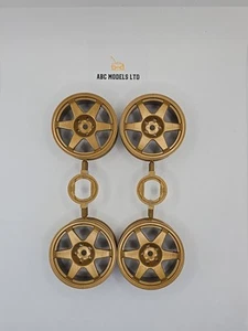 Tamiya Mercedies 190E 58201 Gold Wheels Set Of 4 Nip - Picture 1 of 1