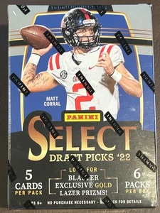 2022 PANINI SELECT DRAFT FOOTBALL SEALED BLASTER BOX GOLD LAZER PRIZMS - Picture 1 of 1