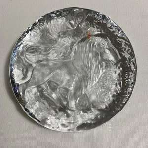 Vintage Blenko Clear  Glass Paperweight Leo The Lion 4” - Picture 1 of 3