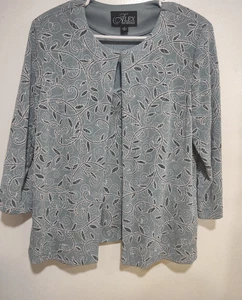 Alex Evenings Damen Ice Sage Sparkle 2-Teiler Tank/Jacke Gr. XL - Bild 1 von 13