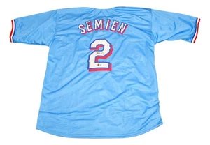 Marcus Semien Autographed Jersey Rangers Beckett BAS - Picture 1 of 3