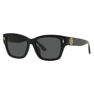 Tory Burch TY 7167U 170987 Black Plastic Rectangle Sunglasses Grey Lens - Image 1 of 3