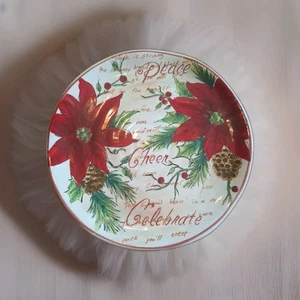 "Plato decorativo de pascua y acebo rojo Noel de Maxcera 8,25""" - Imagen 1 de 3