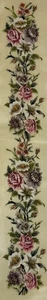 Preworked WHITE PINK FLOWERS Bell Pull Table Runner Needlepoint Canvas 5x35 2040 - Picture 1 of 5