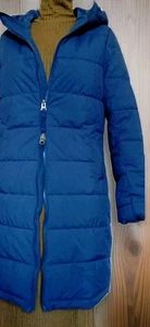 Damen Steppmantel  Winter Jacke  Kurzmantel Gr. 40/ M  Kapuze Funktion RV   Blau - Bild 1 von 16