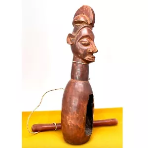 Yaka-Suku Slit Drum. Mukoku, Congo. Carved Wood. 15” Tall. - Picture 1 of 12