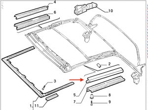 46735401 Guarnizione Capote superiore sinistra FIAT Punto Cabrio 1994/2000 - Foto 1 di 1