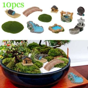 10Pcs Miniature Fairy Garden Accessories - Pond Wishing and Mini Landscapes/Boat - Bild 1 von 11