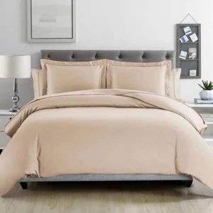 KingLinen Silky Soft 100% Bamboo Ivory Duvet Cover Set for Comforter Smooth - Picture 1 of 1