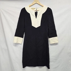 Michael Kors Collection Dress Size 4 Womens Black Cream Collar Wool - Picture 1 of 4