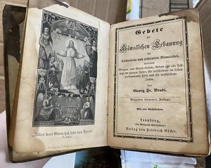 1840s German Lutheran Prayer Book Gebete Georg Fr Brudi/Berlag von Friedrich Rod - Foto 1 di 12
