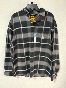 Carhartt Rugged Flex Shorter Length Long Sleeve Midweight Plaid Button Up L *NWT - Picture 1 of 9