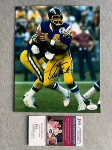 SAN DIEGO CHARGERS- DAN FOUTS AUTOGRAPH 8x10 ACTION PHOTO JSA AN31480 - Picture 1 of 1