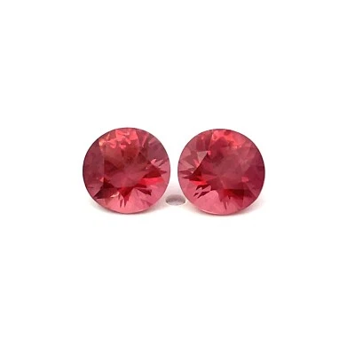 2.63cts Natural Peachy Pink Malaya Garnet Gemstone Pair - Round Shape - 24303RGT - Image 1 of 4