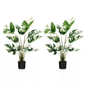 4FT Artificial Monstera Deliciosa Tree 2-Pack Fake Plant Faux Tree for Decor - Picture 1 of 10