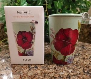 Forte Steeping Tea Cup with Infuser “FLEUR” New in Box - Picture 1 of 3