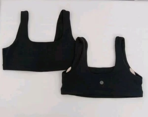 Athleta Girl Fair & Square Athletic Sports Bra L/12 Large Bundle of 2 Black-AG1 - Picture 1 of 5