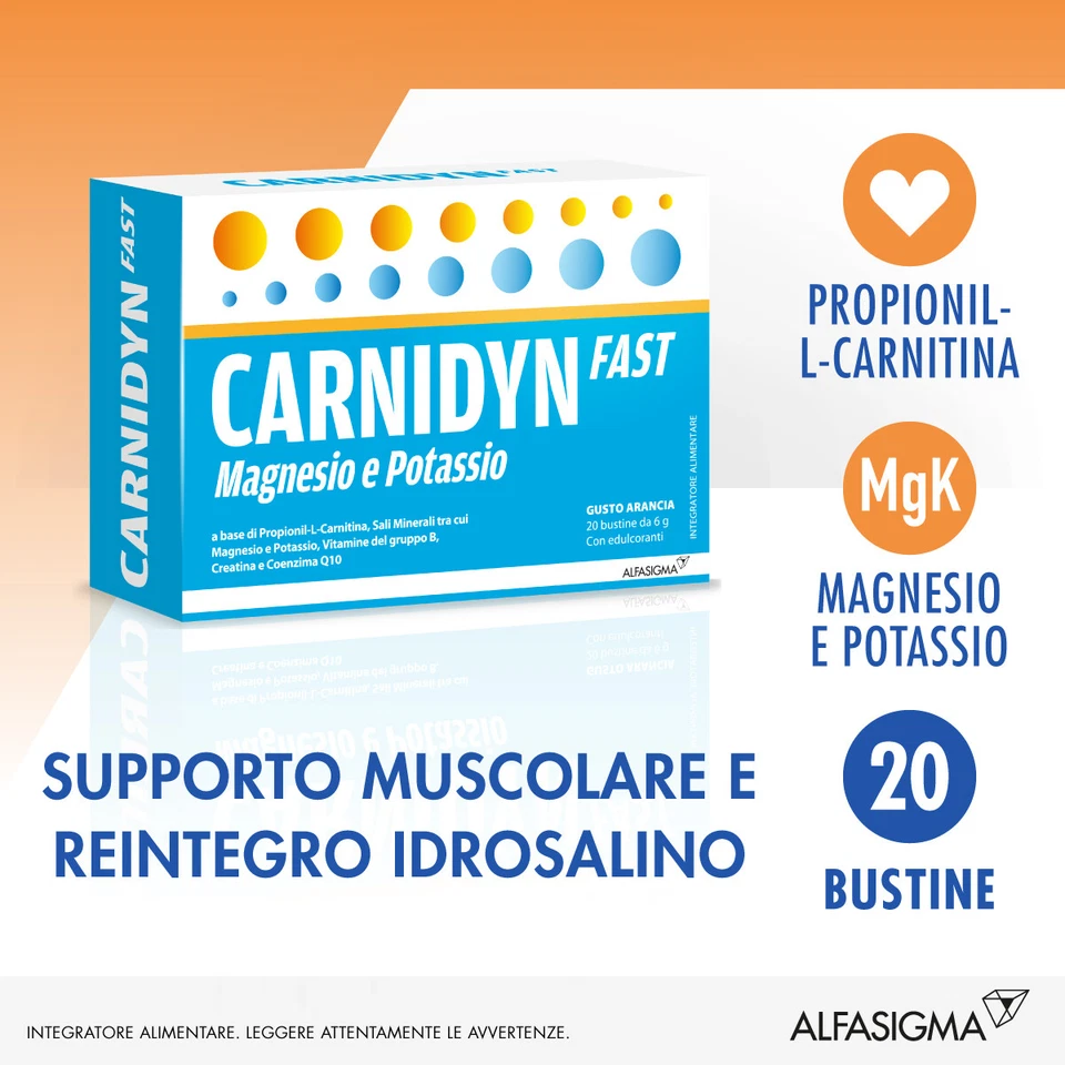 ALFASIGMA SPA Carnidyn Fast Alfasigma 20 Bustine Arancia