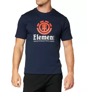ELEMENT HERREN VERTIKALES T-SHIRT. NEU MARINEBLAU BAUMWOLLE KURZARM SKATER T-SHIRT TOP S22 - Bild 1 von 6