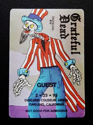 Grateful Dead Backstage Pass Puzzle Train Uncle Sam Oakland CA 2/25/95 2/25/1995 - Image 1 of 4