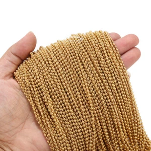 Cadena de cuentas de bola de oro de 10 metros 1,6 mm/2,0 mm/2,4 mm con 20 piezas de conectores a juego - Imagen 1 de 10