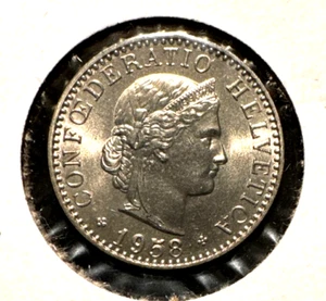 Switzerland 1958 B 20 rappen KM 29A Choice BU - Picture 1 of 2