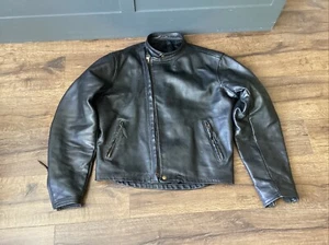 1992 Langlitz Leather Motorcycle Jacket Black Portland Oregon USA Sz Large - Picture 1 of 20
