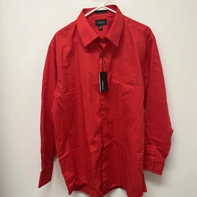 Camisa de vestir Omega Italia clásica con botones manga larga color liso para hombre 2XL Foto 1 de 4