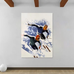 Vintage Ski Sport Wall Art by Joseph Binder 1947 - Canvas Rolled Wall Art Print - Picture 1 of 7