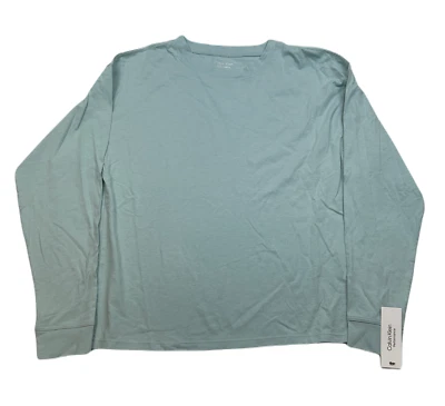 Calvin Klein Performance Crewneck T-Shirt Womens XS Sea Level Green Long-Sleeve - Image 1 of 4