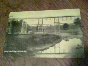Spring Street Bridge Ashtabula, Ohio 1910?  postcard f20 - Picture 1 of 2
